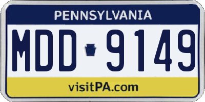 PA license plate MDD9149