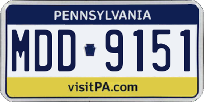 PA license plate MDD9151