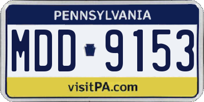 PA license plate MDD9153