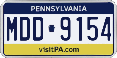 PA license plate MDD9154