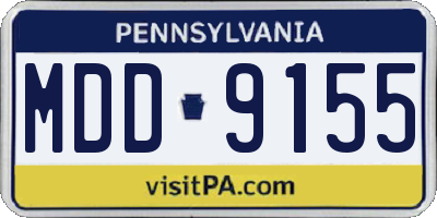 PA license plate MDD9155