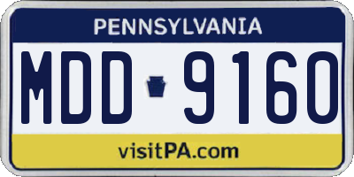 PA license plate MDD9160