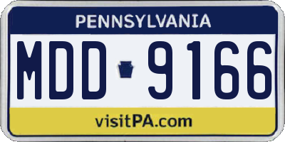 PA license plate MDD9166