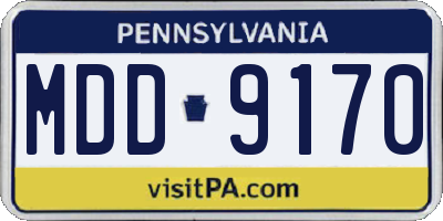 PA license plate MDD9170