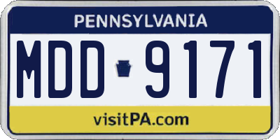 PA license plate MDD9171