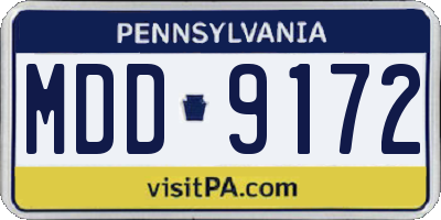 PA license plate MDD9172