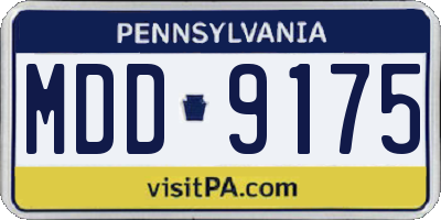 PA license plate MDD9175