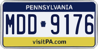 PA license plate MDD9176