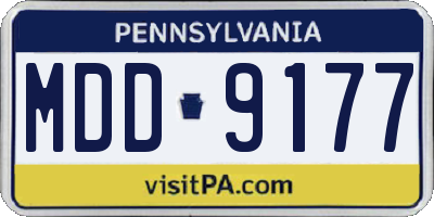 PA license plate MDD9177