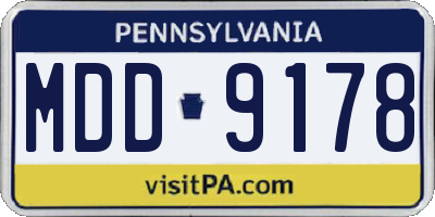 PA license plate MDD9178