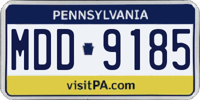 PA license plate MDD9185