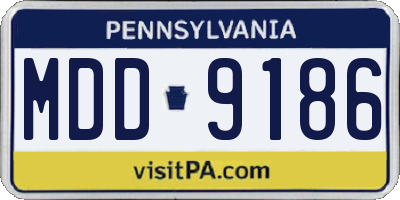 PA license plate MDD9186