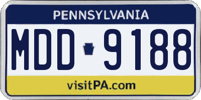 PA license plate MDD9188