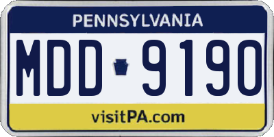 PA license plate MDD9190