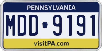PA license plate MDD9191