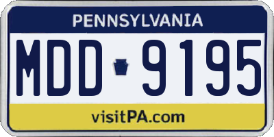 PA license plate MDD9195
