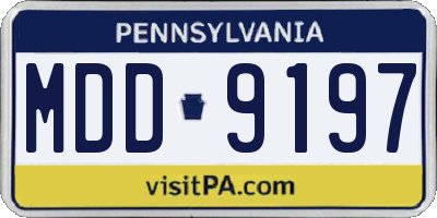 PA license plate MDD9197