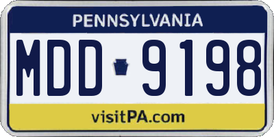 PA license plate MDD9198