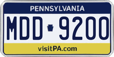 PA license plate MDD9200