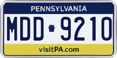 PA license plate MDD9210