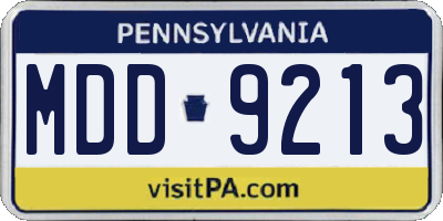 PA license plate MDD9213