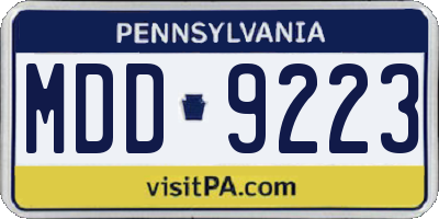 PA license plate MDD9223