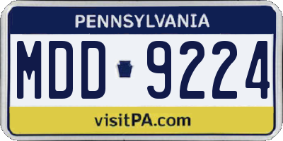 PA license plate MDD9224