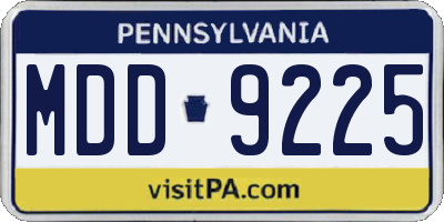 PA license plate MDD9225