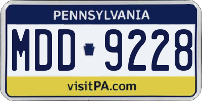 PA license plate MDD9228