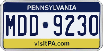 PA license plate MDD9230