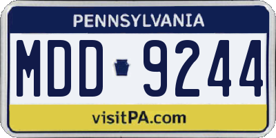 PA license plate MDD9244