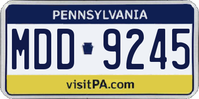 PA license plate MDD9245