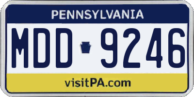 PA license plate MDD9246