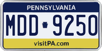 PA license plate MDD9250