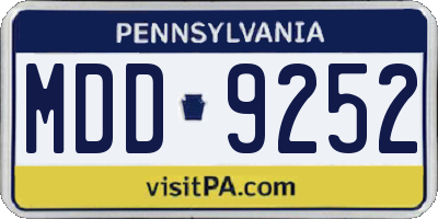 PA license plate MDD9252
