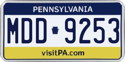 PA license plate MDD9253