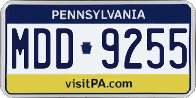 PA license plate MDD9255