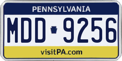 PA license plate MDD9256
