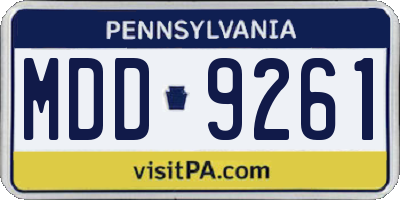 PA license plate MDD9261