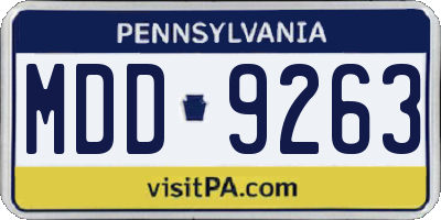 PA license plate MDD9263