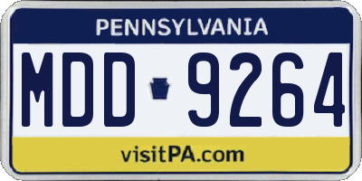 PA license plate MDD9264
