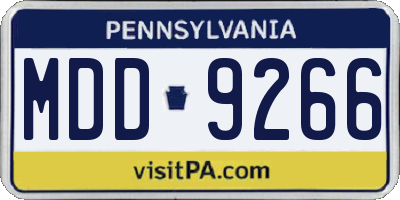 PA license plate MDD9266