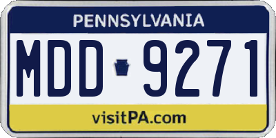 PA license plate MDD9271