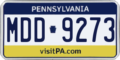 PA license plate MDD9273