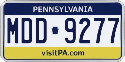PA license plate MDD9277
