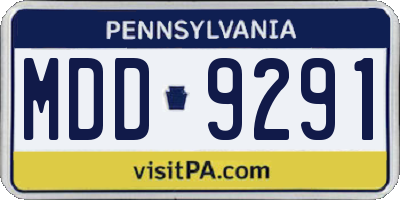 PA license plate MDD9291