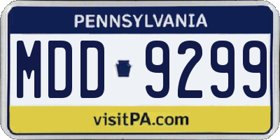 PA license plate MDD9299