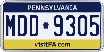 PA license plate MDD9305