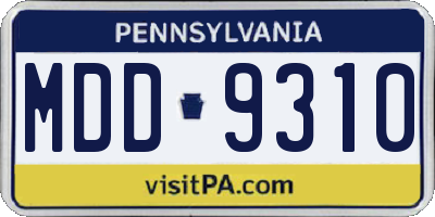 PA license plate MDD9310