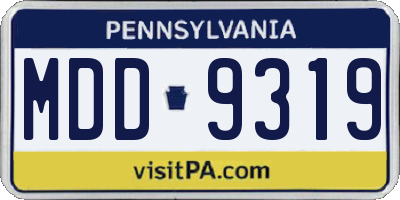 PA license plate MDD9319